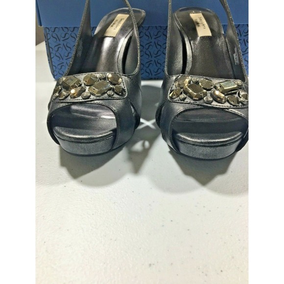 SimplyVera Vera Wang Cicely Graphite Grey Women's Size 7 Heels Open Toe - Picture 3 of 4